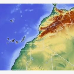 Topographic map of Morocco...