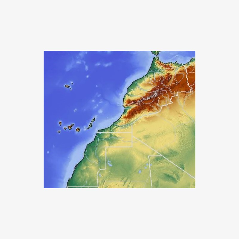 Topographic map of Morocco on SD memory