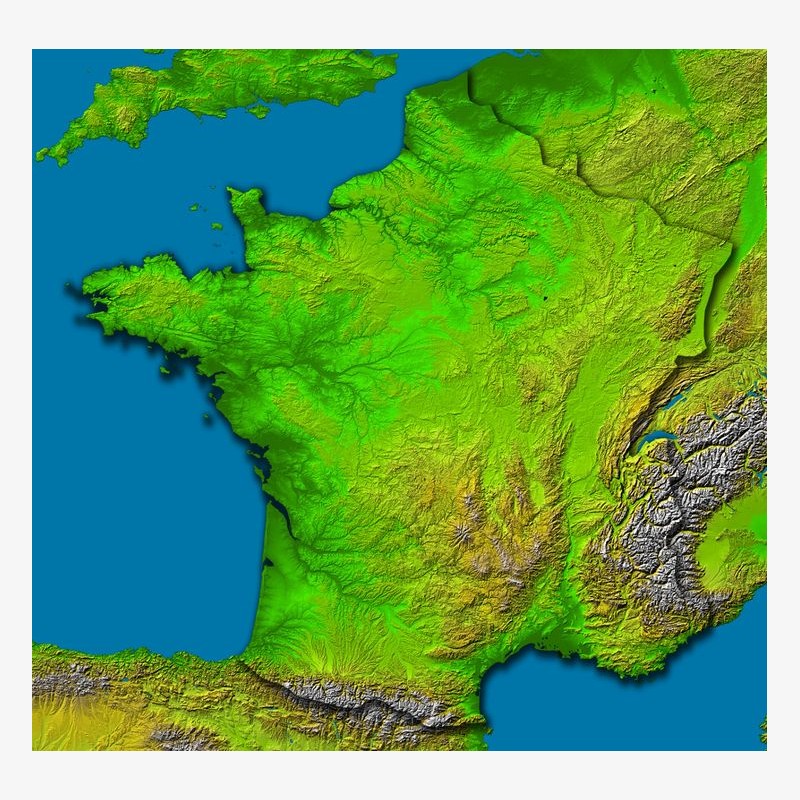 Carte topographique de France sur Mémoire SD