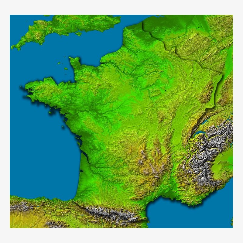 Topographic map of France on SD memory