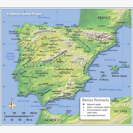 Topographic map of Spain on SD memory