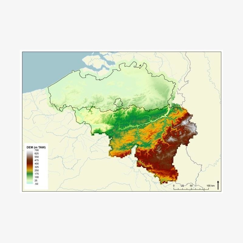 Topographic map of Belgium on SD memory