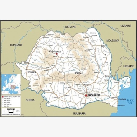 Carte routable de la Roumanie sur Mémoire SD